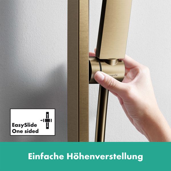 Hansgrohe Unica Brausestange E Puro 65cm mit Brausehalter und Brauseschlauch, brushed bronze