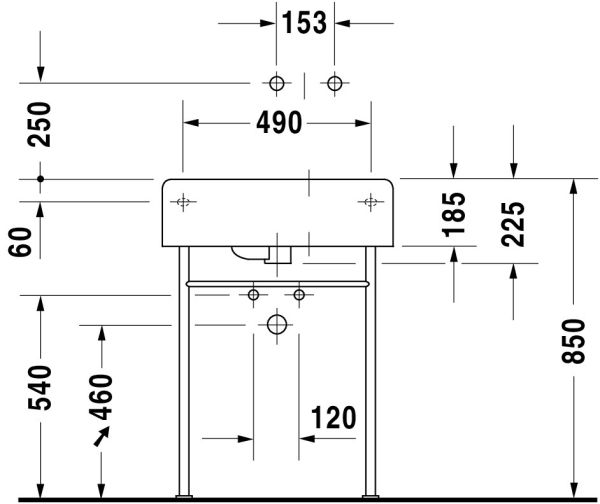 Duravit Scola Waschtisch 61,5x46cm, mit Überlauf, ohne Hahnloch, weiß 0685600000