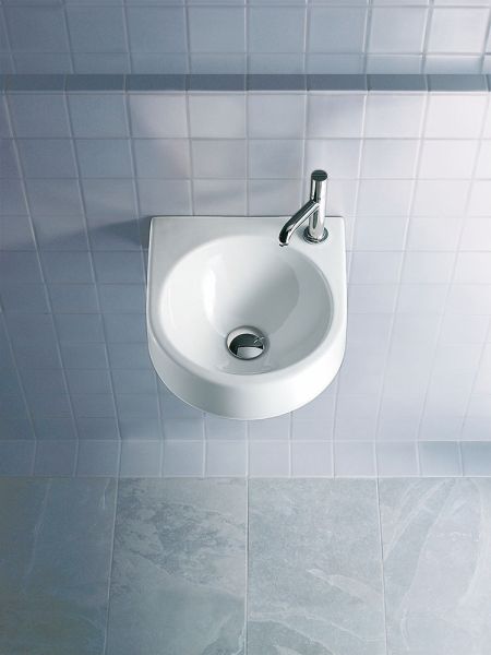 Duravit Architec Waschtisch halbrund 57,5x52cm, Hahnloch rechts, ohne Überlauf, weiß