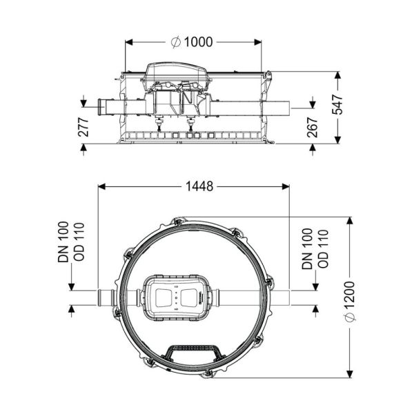 Kessel Controlfix Rückstau-Technikmodul geschl. Durchgangsgerinne