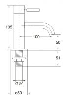 Vorschau: Steinberg Serie 100 Waschtischarmatur für Kaltwasser, Ausladung 100mm