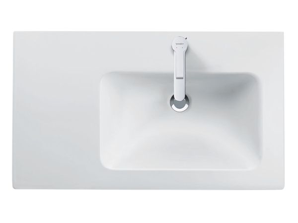 Duravit ME by Starck Waschtisch 83x49cm, 1 Hahnloch, mit Überlauf, Becken rechts, weiß seidenmatt 2346833200