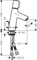 Vorschau: Hansgrohe Talis Select S Einhebel-Waschtischmischer 80 mit Ablaufgarnitur, chrom