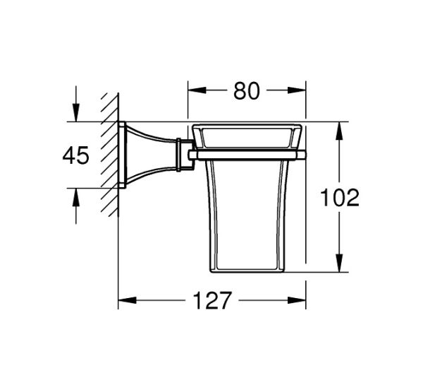 Grohe Grandera Keramik-Mundspülglas mit Halter