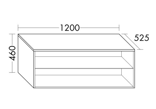 Burgbad Cube Regal, wandhängend, 120x52,5cm