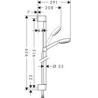 Vorschau: Hansgrohe Crometta 100 Brausegarnitur 1jet 0,90m, chrom/weiß