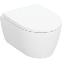 Geberit iCon Set Wand-WC Tiefspüler, verkürzte Ausladung, Rimfree, mit WC-Sitz, weiß