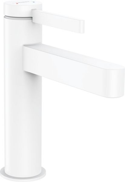 Hansgrohe Finoris Einhebel-Waschtischarmatur 110 mit Push-Open Ablaufgarnitur, weiß matt 76023700