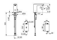 Vorschau: Hansa Hansaelectra Digital+ berührungslose Waschtischarmatur 13,4cm mit Digitalem Power Modul, chrom