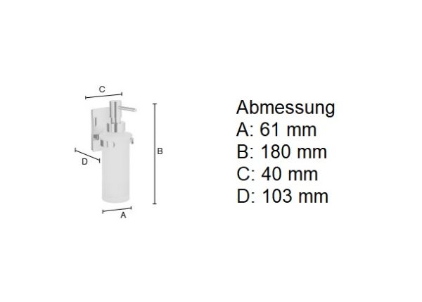 Smedbo Pool Seifenspender 200ml mit mattem Glas Wandmontage, glas matt/ chrom