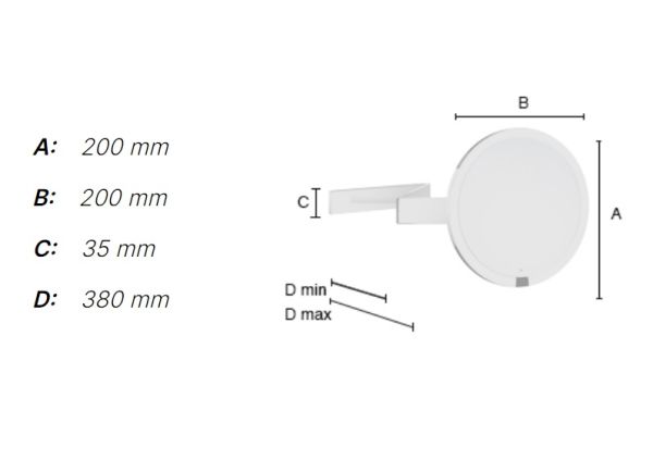 Smedbo Outline Kosmetikspiegel mit LED-Beleuchtung, chrom