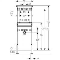 Vorschau: Geberit Duofix Element für Waschtisch, 130cm, AP-Wandarmatur