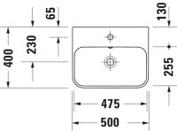 Vorschau: Duravit Happy D.2 Plus Aufsatzbecken 50x40 weiss 2360500060