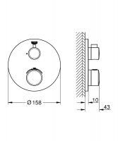 Vorschau: Grohe Grohtherm Thermostat-Brausebatterie rund, matt black