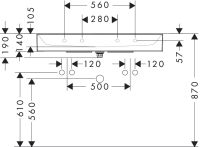 Vorschau: hansgrohe Xevolos E Aufsatzwaschtisch geschliffen 100x48cm