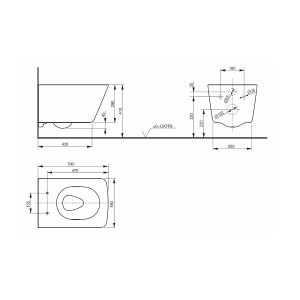 TOTO SP Wand-WC randlos Tornado Flush, weiß CEFIONTECT