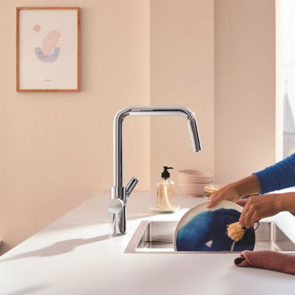 Grohe Blue Pure Start Einzelarmatur, schwenkbarer U-Auslauf mit Filterfunktion, chrom 30595000