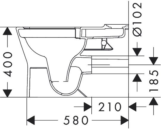 Hansgrohe EluPura Original Q Stand WC für Spülkasten, Softcube, Abgang waagerecht/senkrecht, weiß