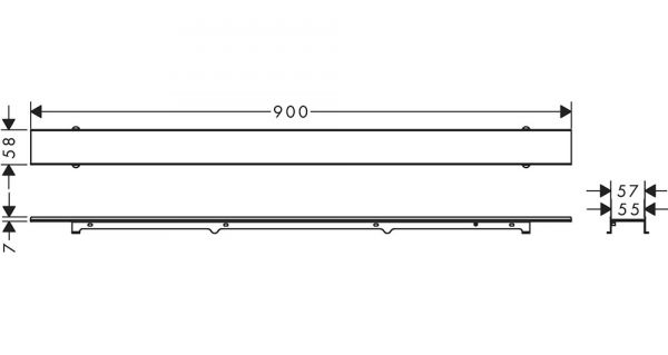 Hansgrohe RainDrain Rock Fertigset Duschrinne 80cm, kürzbar und befliesbar