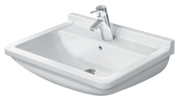 Duravit Starck 3 Waschtisch 60x45cm, mit Überlauf, ohne Wondergliss, weiß 0300600000