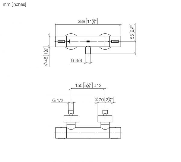 Dornbracht Serienneutral Brause-Thermostat für Wandmontage