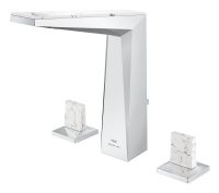 Vorschau: Grohe Allure Brilliant 3-Loch Waschtischarmatur L-Size mit White Attica Ceasarstone Trapezgriffen