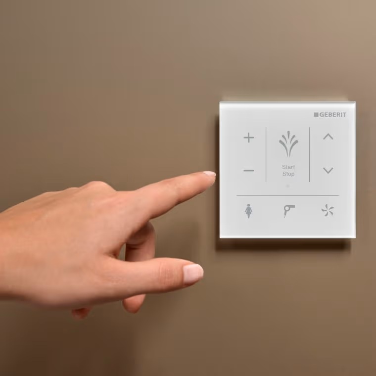 Geberit AquaClean Wandbedienpanel mit Glasoberfläche