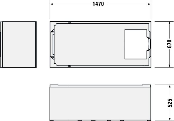 Duravit No.1 Badewannenträger 147x67x51,5cm für Badewanne 700487, weiß