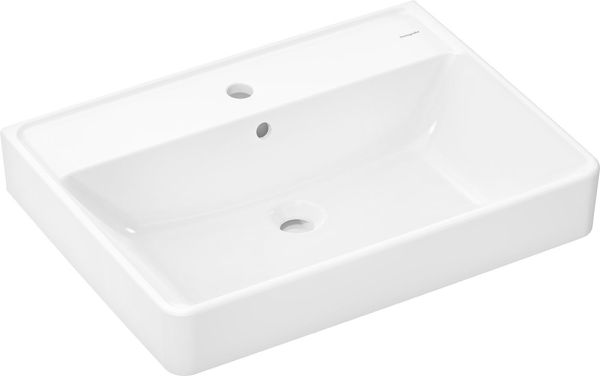 hansgrohe Xanuia Q Aufsatzwaschbecken 65x48cm geschliffene Unterseite mit Überlauf 1 Hahnloch