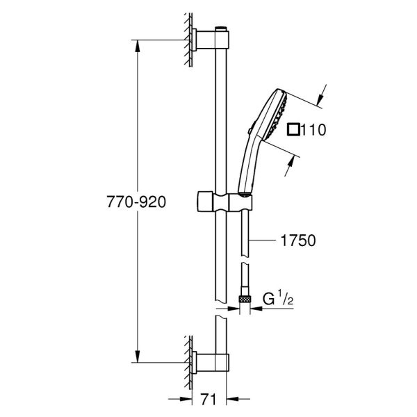 Grohe QuickFix Vitalio Comfort 110 Brausestangenset 90cm 26932001