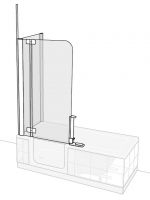Artweger Twinline 2 Duschtüraufsatz mit Seitenwand für Badewanne mit Badewannentür 80cm