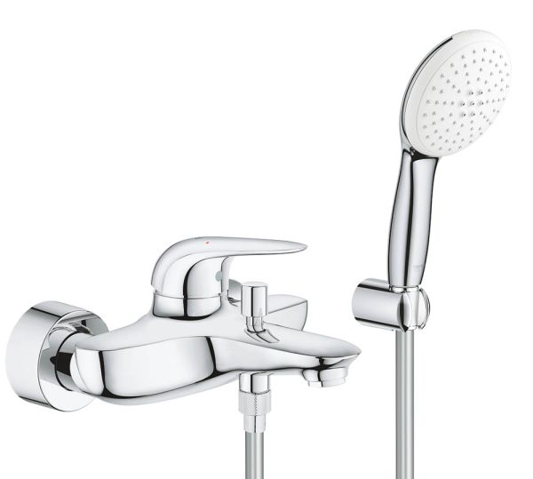 Grohe Eurostyle Einhand-Wannenbatterie, mit Brausegarnitur Tempesta 110, chrom 25286003