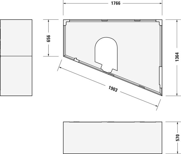 Duravit Paiova Einbau-Badewanne trapezförmig, Ecke rechts, 180x140cm, weiß