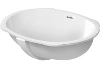 Duravit Universal Unterbauwaschtisch oval 51x37,5cm, mit Überlauf, ohne Hahnloch, WonderGliss, weiß 04665100001