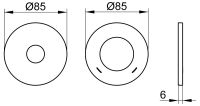 Vorschau: Keuco Wand-Rosette Übergröße rund für Einhebel-Waschtischmischer (2-Loch) Unterputz 51516010091_1