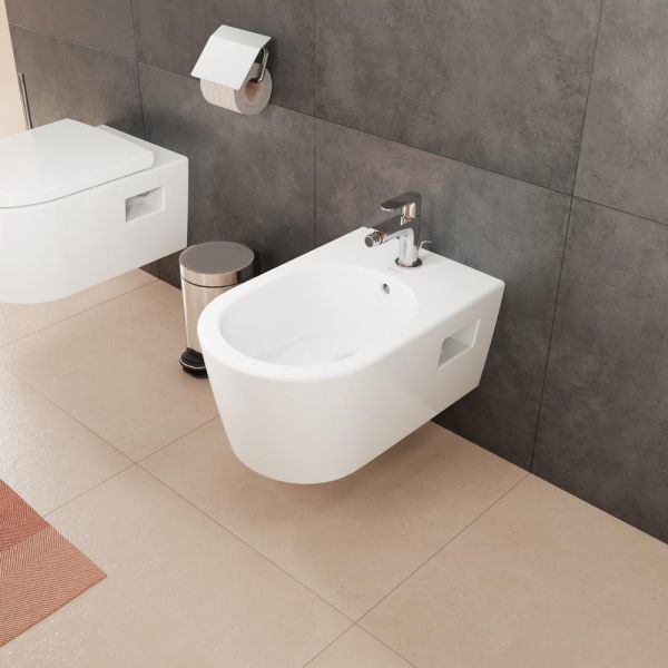 Hansgrohe EluPura Original S Wand Bidet mit Hahnloch und Überlauf, weiß