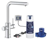 Grohe Blue Pure Minta Küchenarmatur Starter Set mit herausziehbarem L-Auslauf und S-Size Filter, chrom 30591000