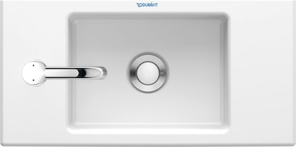 Duravit Vero Air Handwaschbecken 50x25cm, mit 1 Hahnloch links, ohne Überlauf, WonderGliss, weiß 07245000091