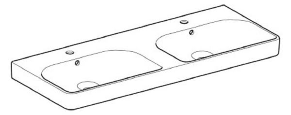 Geberit Smyle Square Doppelwaschtisch 120x48cm, weiß_1