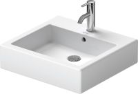 Vorschau: Duravit Vero Aufsatzbecken 50x47cm rechteckig, mit Überlauf, mit 1 Hahnloch, WonderGliss, weiß 04525000001