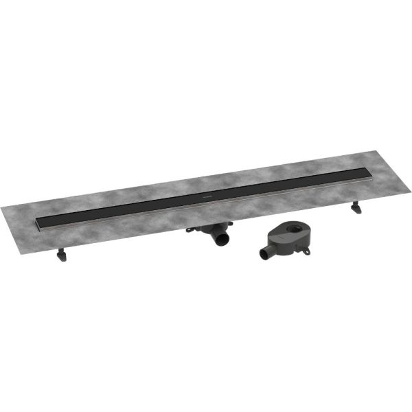 RainDrain Go Komplettset Duschrinne 120cm befliesbar für Standard-flache Installation, schwarz matt 56276670