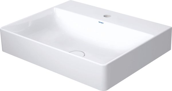 Duravit DuraSquare Waschtisch 60x47cm, mit 1 Hahnloch, geschliffen, weiß