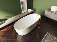 Vorschau: RIHO Solid Surface Oval freistehende Badewanne 175x80x56,50cm, weiß matt B152001105 