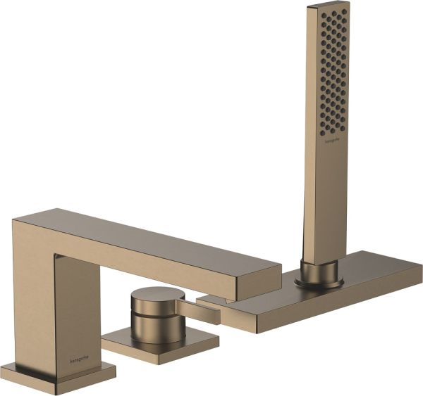 Hansgrohe Tecturis E 3-Loch Einhebel-Wannenrandmischer mit sBox, brushed bronze, 73443140