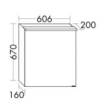 Vorschau: Burgbad Fiumo Spiegelschrank mit horizontaler LED-Beleuchtung, 1 Spiegeltür 60,6x67cm