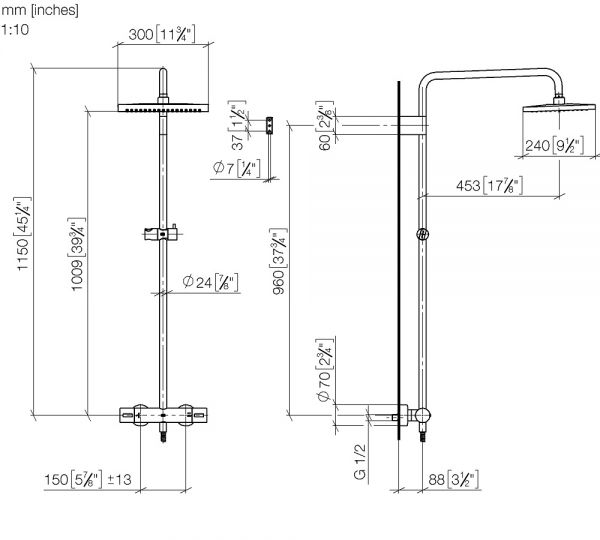 Dornbracht Symetrics mit Brause-Thermostat ohne Handbrause