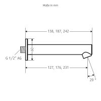 Vorschau: WimTec Wandauslauf 23,1cm, chrom