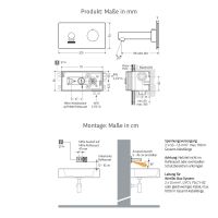 Vorschau: WimTec OCEAN W7 - 12 V Berührungslose Wandarmatur, Ausladung 240mm, Netzbetrieb, Glas weiß