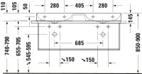 Vorschau: Duravit DuraSquare Metallkonsole Wandhängend zu Waschtisch 235312, chrom