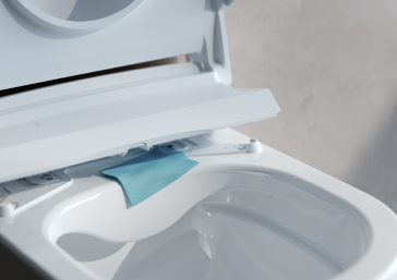 Schnellentriegelung: Deckel des LAUFEN CLEANET PRO komplett abgenommen